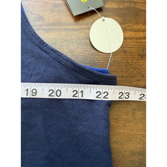 New Zumba Two Tone Long Loose Tank XXL Indigo Blue Athletic Gym - Picture 9 of 10